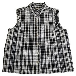 Baxter & Wells Black Silver Quilted Light Weight Vest Excellent Size M